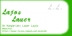 lajos lauer business card